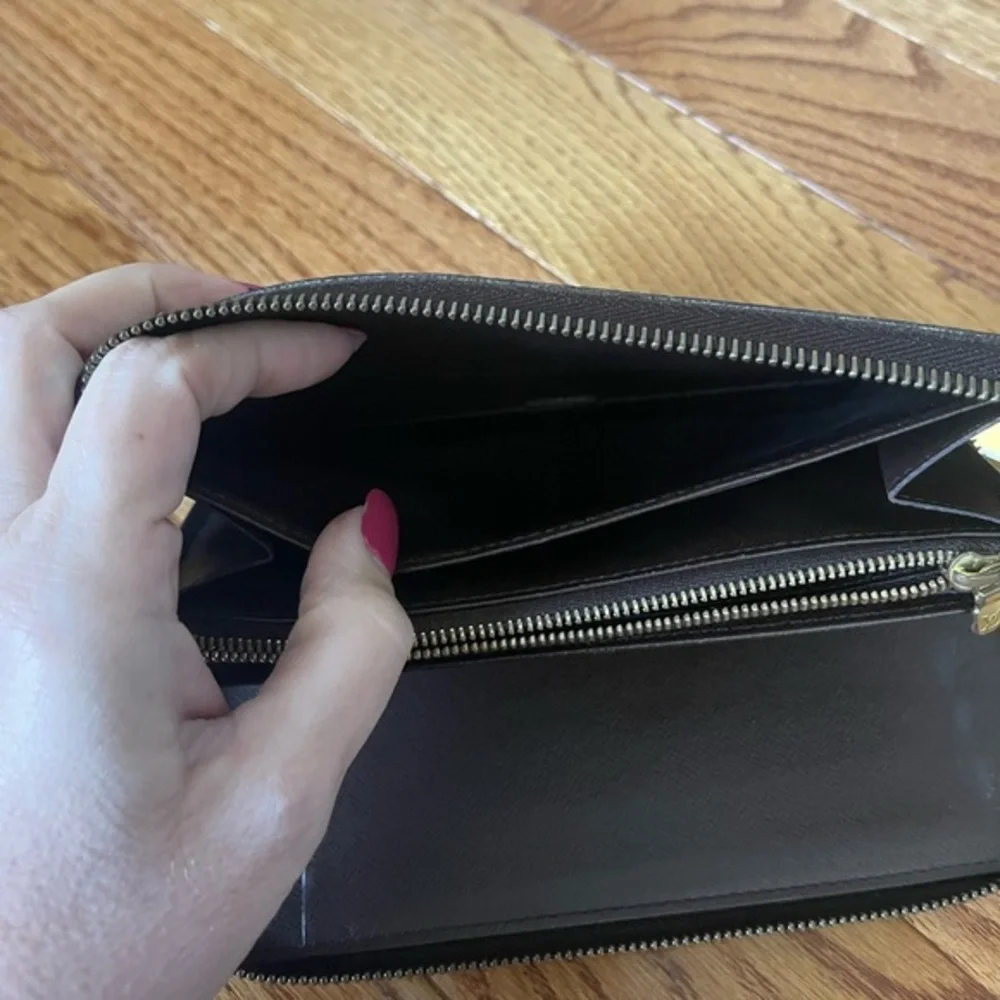 Louis Vuitton LV Long Wallet Zippy‎ Organizer Brown Damier